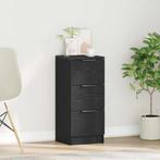vidaXL Zwarte Eiken Dressoir Zwart eiken 30 x 30 x 70 cm, Huis en Inrichting, Kasten | Dressoirs, Verzenden, Nieuw, Overige houtsoorten