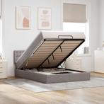 vidaXL Bed met matras 140x190 cm stof taupe, Verzenden, Stof, Nieuw, Tweepersoons