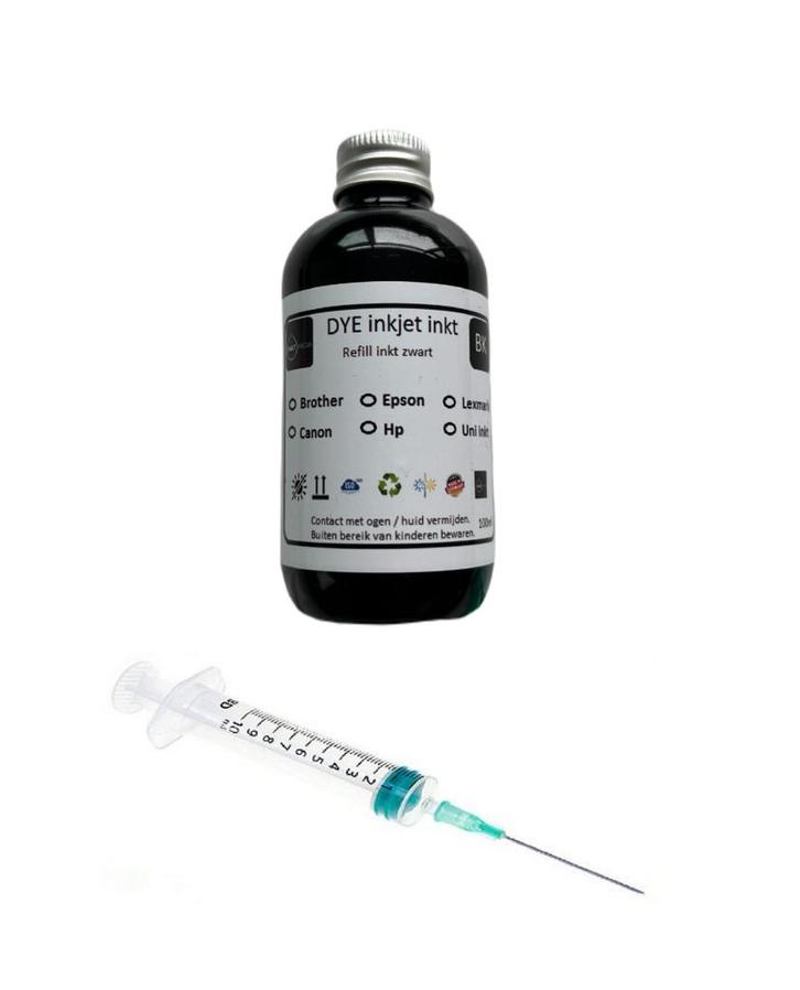 Geschikt Epson navul inkt FOTO ZWART 100ml van Inktmedia, Computers en Software, Printerbenodigdheden, Cartridge, Nieuw