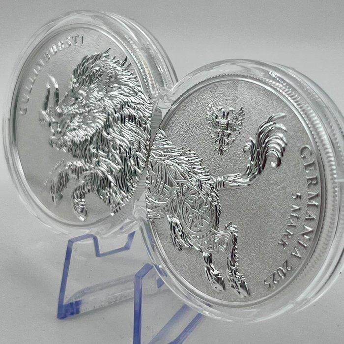 Duitsland. 5 Mark 2025 Germania Beasts 2x 1 oz –, Postzegels en Munten, Munten | Europa | Niet-Euromunten