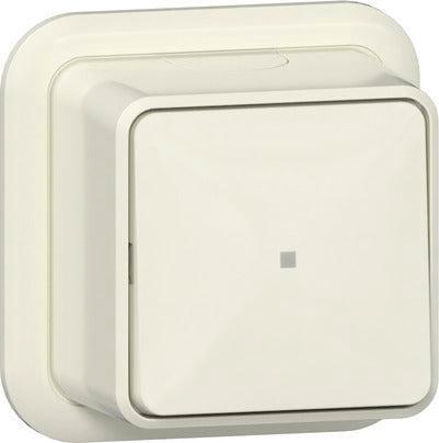 Gira Opbouw Drukknop Schakelaar Met Controlevenster - 315210, Doe-het-zelf en Verbouw, Elektra en Kabels, Overige typen, Nieuw