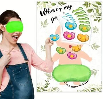 Babyshower spel Plak de Speen op de Mond van de Baby Jungle beschikbaar voor biedingen