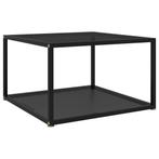 vidaXL Salontafel 60x60x35 cm gehard glas zwart, Huis en Inrichting, 50 tot 100 cm, Verzenden, Nieuw, 50 tot 100 cm