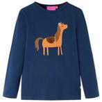 vidaXL Kindershirt met lange mouwen 116 marineblauw, Verzenden, Nieuw
