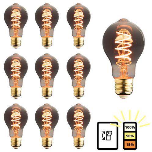 Set van 10 LED lampen E27 | 3-staps dimbaar | 5.5 watt | 180, Huis en Inrichting, Lampen | Losse lampen, Overige typen, Nieuw