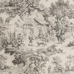 Exclusief Toile de Jouy Grijs - Meubelstof - 250 cm - 280 cm