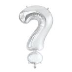 Folie Ballon Vraagteken ? Zilver XL 86cm leeg, Verzenden, Nieuw