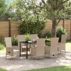 vidaXL Set Buitenstoelen 7 pcs Beige, Crème Wit 160 x 80 x, Verzenden, Nieuw, Rotan