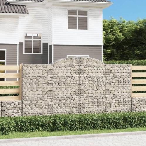vidaXL Schanskorf gewelfd 300x30x160/180 cm gegalvaniseerd, Tuin en Terras, Bloembakken en Plantenbakken, 100 cm of meer, Nieuw