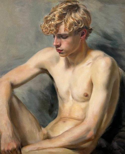 Kasper Grzegorz Kasperek - „ Goldie „, Antiek en Kunst, Kunst | Schilderijen | Modern