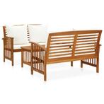 vidaXL 3-delige Loungeset met kussens massief acaciahout, Tuin en Terras, Verzenden, Nieuw, Hout, Loungeset