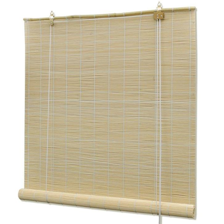 Bamboe Rolgordijn 120x160 cm - retourdeal - 51% korting!, Huis en Inrichting, Stoffering | Gordijnen en Lamellen, Bruin, Nieuw