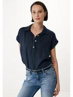 SALE -55% | Mexx Linnen blouse donkerblauw | OP=OP, Kleding | Dames, Blouses en Tunieken, Nieuw, Verzenden