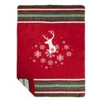 Plaid hert rood groen xl 150x200cm, Verzenden, Nieuw