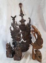 4x beelden - Snijwerk - Indonesië (Zonder minimumprijs), Antiek en Kunst