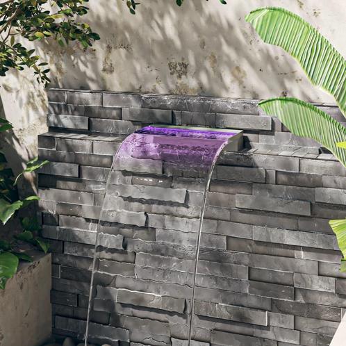 vidaXL Watervaloverlaat met RGB LEDs 45 cm roestvrij staal, Tuin en Terras, Waterpartijen en Fonteinen, Nieuw, Verzenden