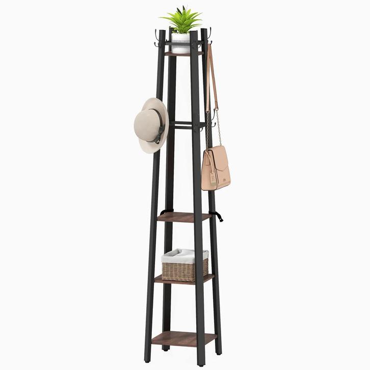 TRUUSK Kapstokstandaard - Vrijstaand Kledingrek - 4 Niveaus, Huis en Inrichting, Stoffering | Behang, Verzenden