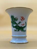 Vaas - Meissen porseleinen vaas – Groene Draak & Goudrand