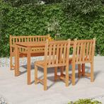 vidaXL 4-delige Tuinset massief teakhout, Verzenden, Nieuw, Teakhout, Tuinset