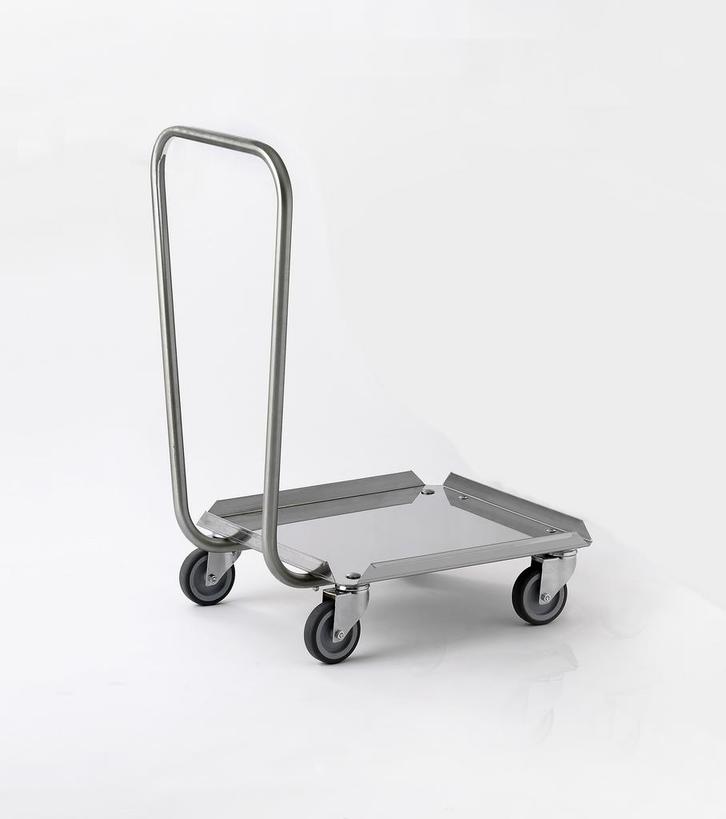 RVS Korvenwagen met duwbeugel | Korven 50x50cm |, Zakelijke goederen, Horeca | Keukenapparatuur, Nieuw in verpakking, Verzenden