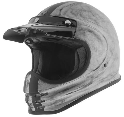 Bogotto V381 Schergo Fiberglass Mat Silver Motorhelm, Motoren, Kleding | Motorhelmen, Offroadhelm, Heren, XXL, Nieuw met kaartje
