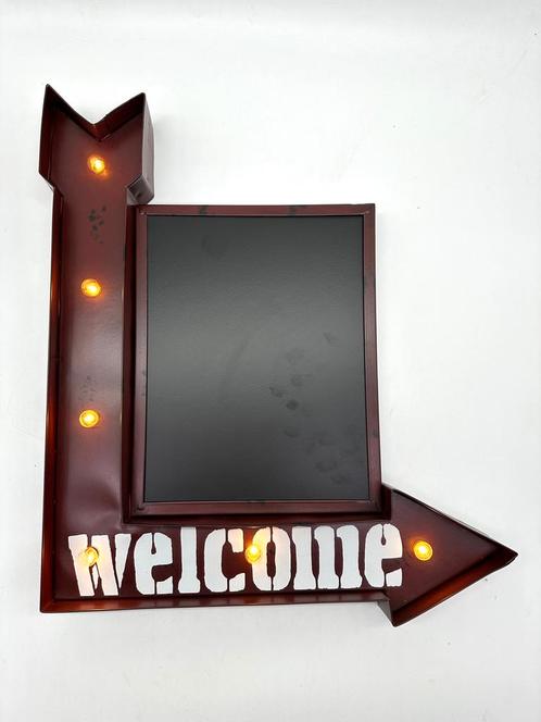 Metalen Lichtbord - Welcome met Krijtbord - LED verlichting, Auto-onderdelen, Verlichting, Ophalen of Verzenden