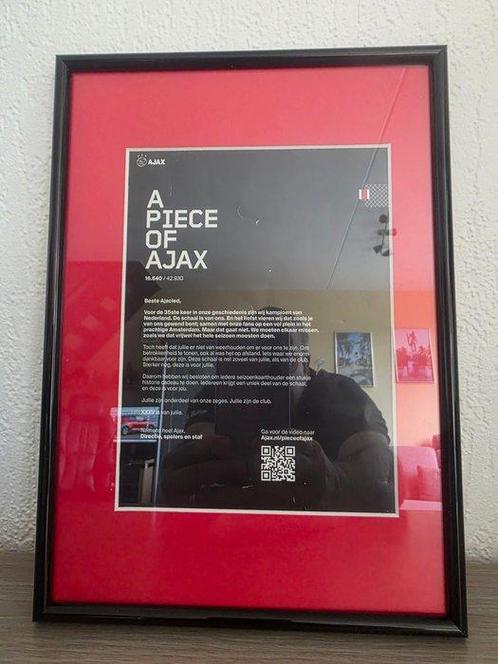 Ajax – Ster – A piece of Ajax met certificaat., Verzamelen, Overige Verzamelen