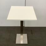 Sta-tafel op metalen poot, Hoogte 113 cm, Wit - RVS, Gebruikt, Ophalen of Verzenden