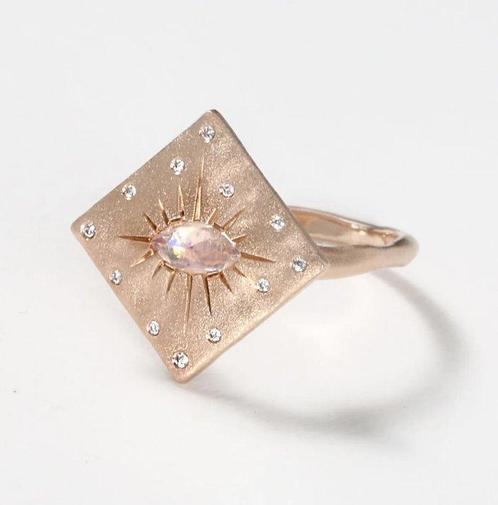 Statement ring - 14 karaat Roségoud - Diamant - Sirciam, Sieraden, Tassen en Uiterlijk, Antieke sieraden