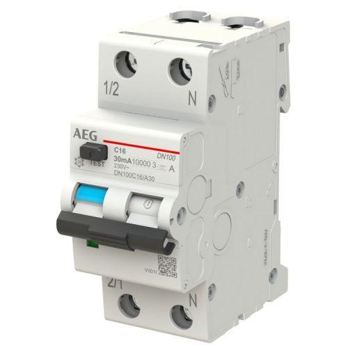 AEG aardlekautomaat 1P+N C16 30mA DN100C16/A30, Doe-het-zelf en Verbouw, Elektra en Kabels, Nieuw, Ophalen of Verzenden