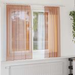 vidaXL Voile gordijnen met roedezakken 2 st terracotta, Huis en Inrichting, Verzenden, Nieuw, Bruin
