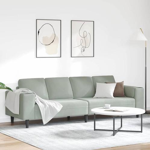vidaXL Bankstel Lichtgrijs Fluweel, Huis en Inrichting, Banken | Bankstellen, Nieuw, Stof, Verzenden