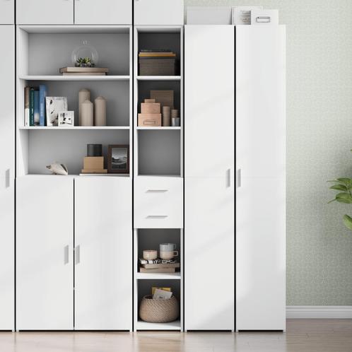 vidaXL buffetkast 30x42,5x185 cm bewerkt hout wit, Huis en Inrichting, Kasten | Buffetkasten, 25 tot 50 cm, Nieuw, Overige houtsoorten
