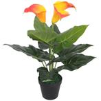 vidaXL Kunst calla lelie plant met pot 45 cm rood en geel, Verzenden, Nieuw