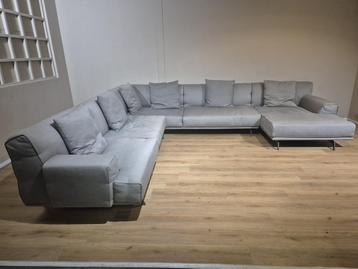 Movani Atos U-Hoekopstelling - Bank - Grijs - Stof - Design
