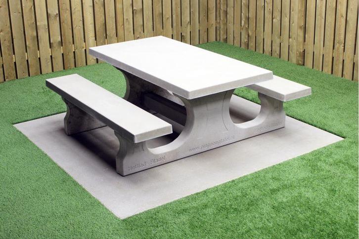 Rockwood® Betonnen Picknickset Massief 1.80m, Tuin en Terras, Picknicktafels, Nieuw, Hout, Rechthoekig, Ophalen of Verzenden