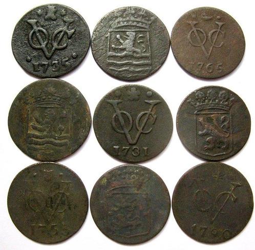 Nederlands-Indië. Koloniaal. VOC Duiten 1731-1790 (9, Postzegels en Munten, Munten | Nederland