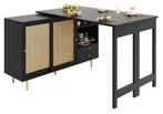 Draaibare Keukentafel met Rotan Deur en Opbergruimte, Huis en Inrichting, Keuken | Keukenelementen, Verzenden, Nieuw