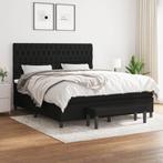 vidaXL Boxspring met matras stof zwart 180x200 cm, Huis en Inrichting, Slaapkamer | Bedden, Eenpersoons, Verzenden, Zwart, Nieuw