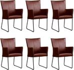 Set van 6 Cognac leren industriële eetkamerstoelen - Granada, Huis en Inrichting, Stoelen, Nieuw, Vijf, Zes of meer stoelen, Modern