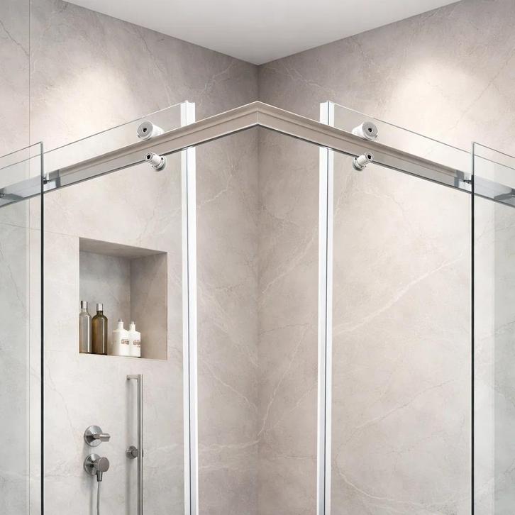 Verona schuifdeurrail voor douche - Hoek configuratie - RVS, Doe-het-zelf en Verbouw, Glas en Ramen, Nieuw, Ophalen of Verzenden