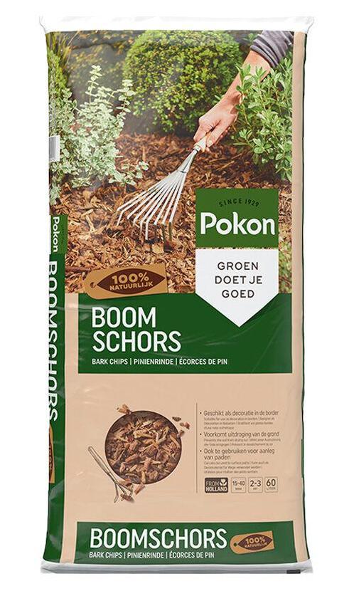 Verse Pokon Boomschors 15-40mm zak 60L, Tuin en Terras, Tuinwanddecoratie, Ophalen of Verzenden