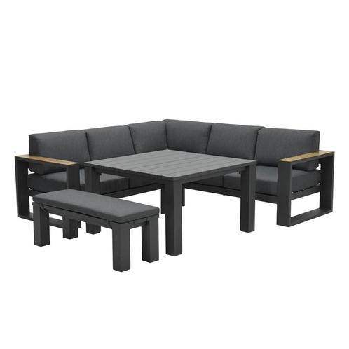 Garden Impressions Plaza lounge dining set 5-delig donker, Tuin en Terras, Tuinsets en Loungesets, Verzenden