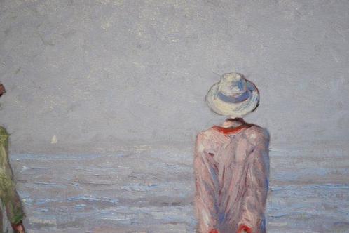 Chris van Dijk (1952) - Impressionist  Les trois sur la, Antiek en Kunst, Kunst | Schilderijen | Klassiek