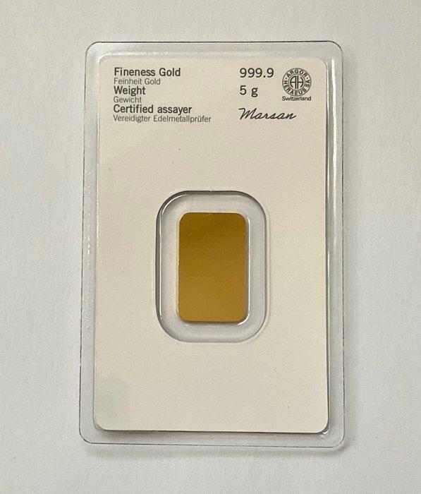 5 gram - Goud .999 - Heraeus, Germany, Postzegels en Munten, Edelmetalen en Baren