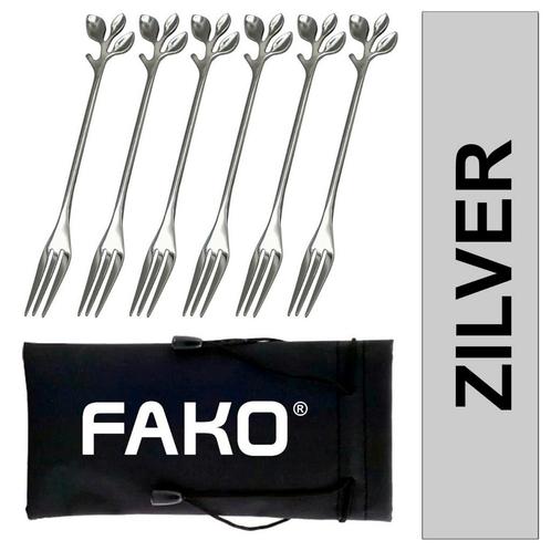 Fako Bijoux® - Dessertvork - Amuse Vork - Blaadjes - RVS -, Huis en Inrichting, Keuken | Bestek, Verzenden
