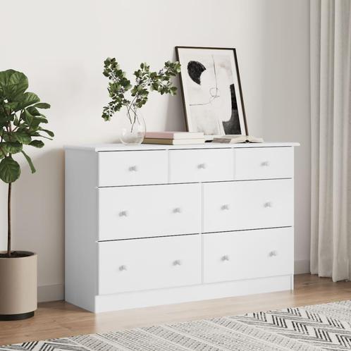 vidaXL Ladekast ALTA 112x35x73 cm massief grenenhout wit, Kinderen en Baby's, Kinderkamer | Commodes en Kasten, Nieuw, Verzenden