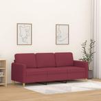 vidaXL Driezitsbank 180 cm stof wijnrood, Verzenden, 150 tot 200 cm, Stof, Driepersoons
