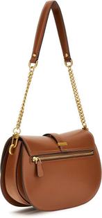 Guess Kuba Triple Compartment Schoudertas Dames - Cognac -, Verzenden, Zo goed als nieuw