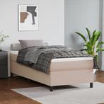 vidaXL Boxspring met matras kunstleer cappuccinokleurig, Overige materialen, 90 cm, Eenpersoons, Bruin